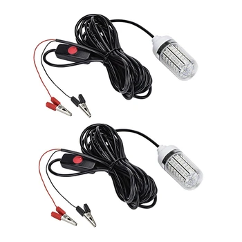 

Hot Sale 2Pcs 12V 15W Fishing Light 108Pcs 2835 Led Underwater Fishing Light Lures Fish Finder Lamp Attracts Prawns Squid Krill