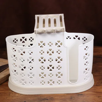 

Kitchen Tableware Plastic Organizer Knife Racks Multifunctional Chopsticks Spoons Holder(Milk Khaki)