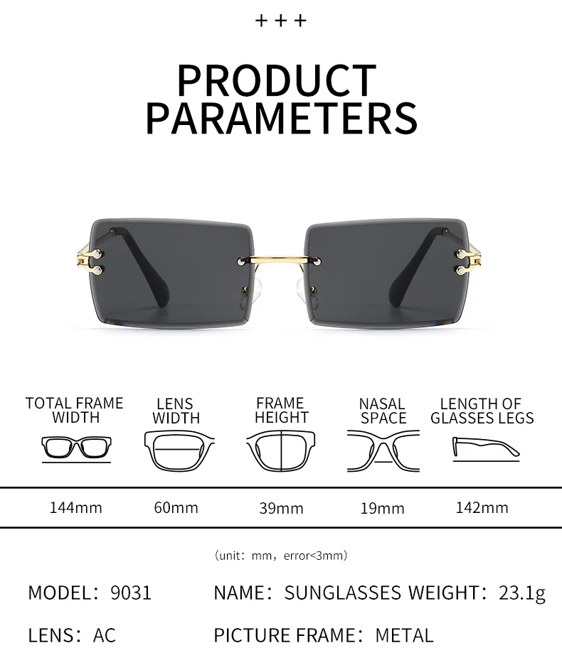 Rimless Sunglasses Fashion