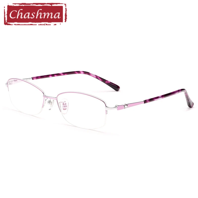 Chashma, женские очки, оправа, титановый рецепт, очки, очки, розовый светильник, вес, очки - Цвет оправы: Purple with Silver