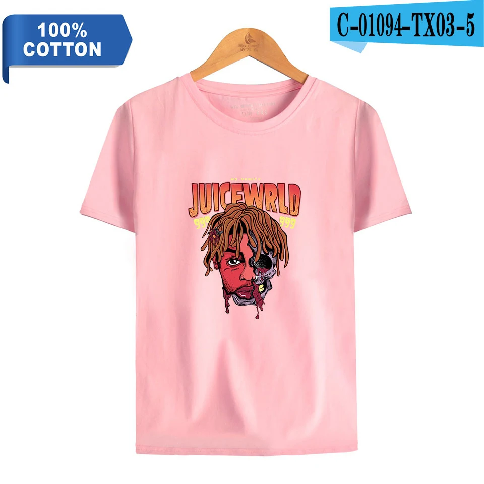 Juice Wrld хип хоп рэппер 2D хлопок Kpop Мужская мода хлопок с коротким рукавом Футболка лето Harajuku укороченный топ - Цвет: as picture