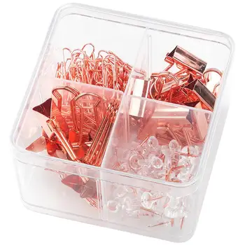 

GloryStar Rose Gold Paper Clip Pin and Ticket Holder Combination Set Office Stationery