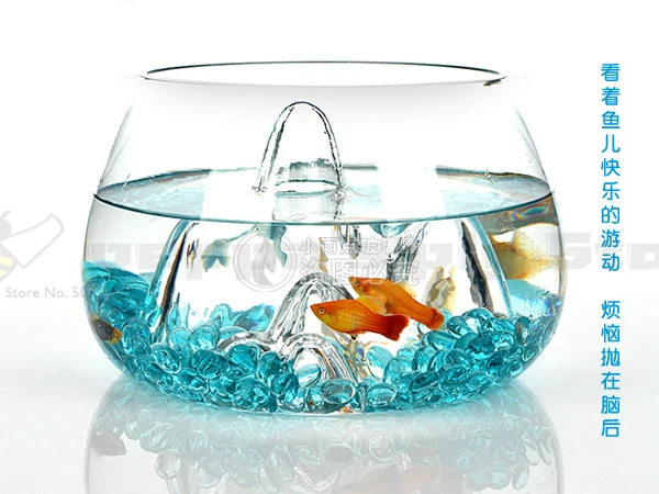 Transparent Landscape Glass Aquarium Living Room Small Creative Goldfish Tank Living Room Lazy Fish Tank Big Aquarium Tank