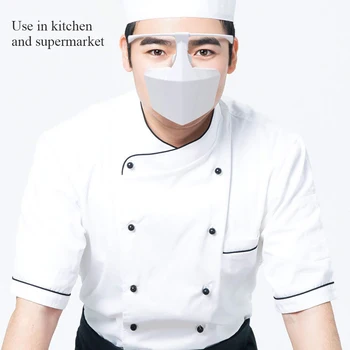 

1 PCS Reusable Edible PE Earloop Isolation Mask Plastic Protective Mask Anti Dust Anti-Fog Face Protection Greaseproof Equipment
