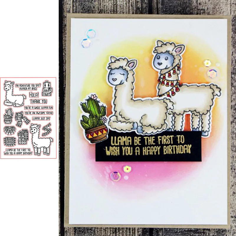 Alpacas печать с животными прозрачный силиконовый штамп/печать для DIY