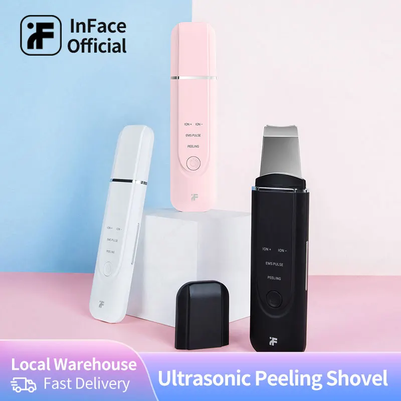 InFace Ultrasonic Facial Skin Scrubber Cleaner Ion Acne Blackhead Remover Peeling Shovel Cleaner Facial Massager Skin Care