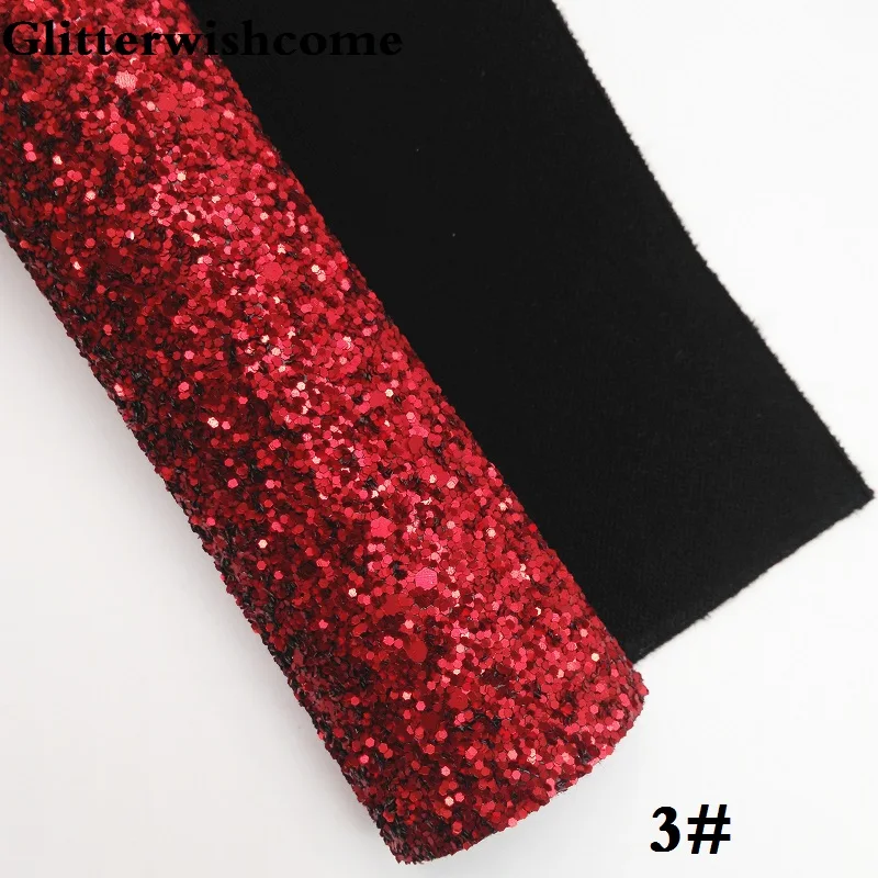 Glitterwishcome 21X29 см A4 размер винил для бантов растягивающаяся подложка матовая массивная блестящая кожаная ткань винил для бантов, GM254A - Цвет: 3