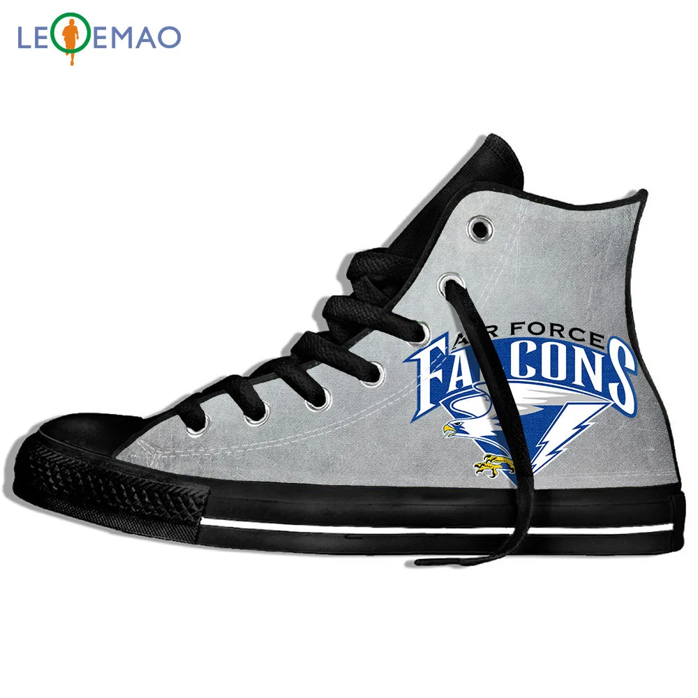 

Custom Logo Image Printing Sneakers Shoes Funny Air Force Falcons Distressed Logo Gray Canvas Zapatos De Mujer Outdoor