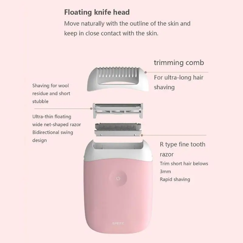 Xiaomi SMATE электрический эпилятор для женщин Mijia перезаряжаемый Эпилятор водонепроницаемый триммер для удаления волос от Youpin ST-L36