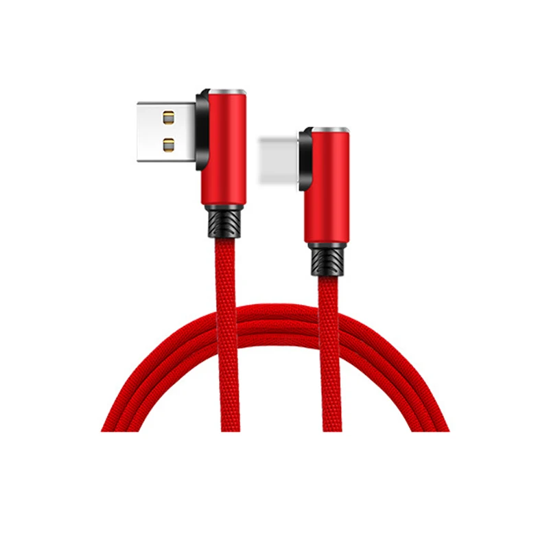 Micro USB кабель 2.4A быстрое зарядное устройство USB шнур 90 градусов локоть Nylona кабель для передачи данных с оплеткой для samsung Xiaomi iphone Android телефон - Цвет: Color 2