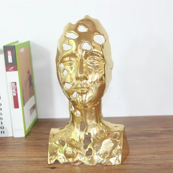

NORDIC STYLE LUXURIOUS ABSTRACT CHARACTER STATUE FIGURE ART SCULPTURE BRASS CRAFTS CLASSICAL HOME OFFICE DECORATION R2693