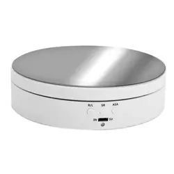 clown 3 Speeds Electric Rotating Display Stand Mirror Turntable Jewelry Holder Battery/USB Power