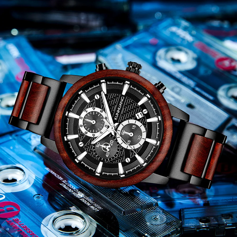 quartzo à prova dwaterproof água data relógio casual