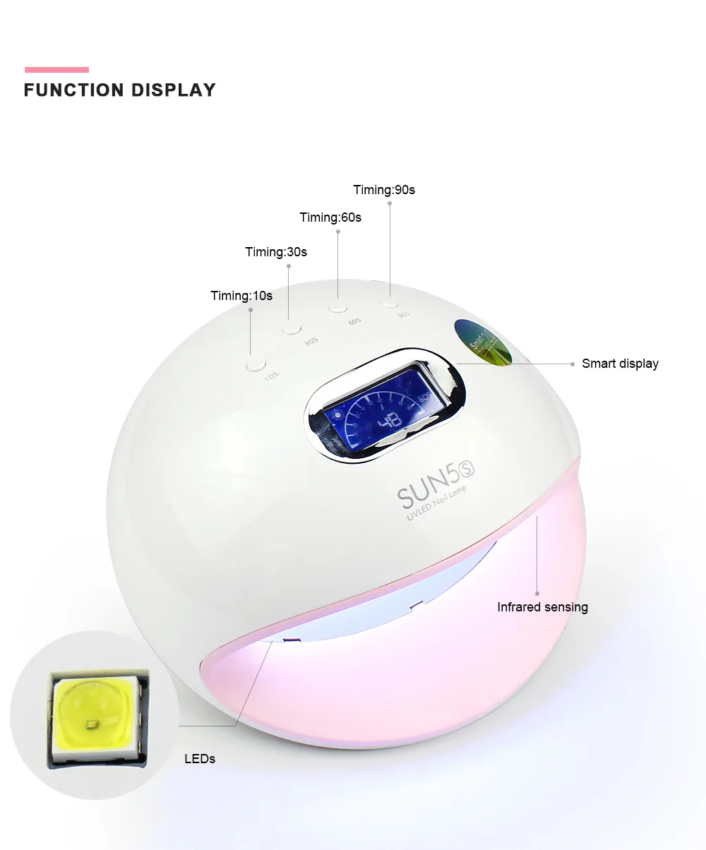 NOQ Max60W УФ-светодиодный светильник для ногтей, Сушилка для ногтей от солнца 5S, 30 шт. светодиодный s бисер, ледяная Ультрафиолетовая лампа для маникюра, сушка всех гель-лаков
