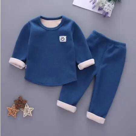 Детская Пижама, комплект одежды на осень-зиму хлопковые носки для мальчиков и девочек Теплый Пижамный костюм детские удобные толстые Топы+ Штаны 2 шт. одежда для сна - Цвет: picture color