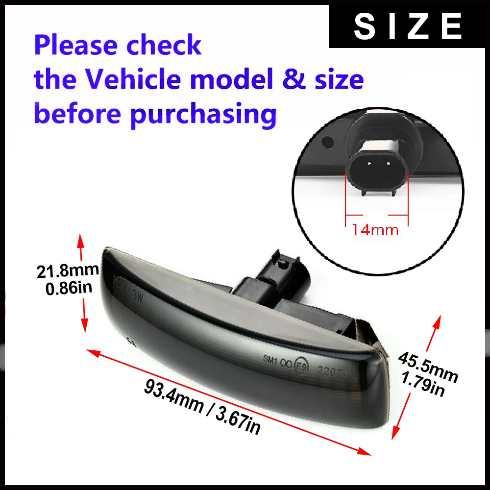2x For Land Rover Range Rover Sport Freeland 2 Discovery 3 4 LED Turn Signal Dynamic Side Marker Lamp Repeater Indicator Light