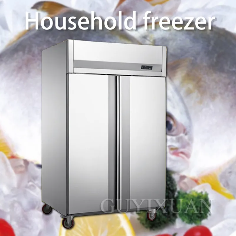 220 В коммерческий холодильник с двойной дверью, холодильник с воздушным охлаждением, шкаф для хранения мусса, противень для выпечки пиццы, пиццы, морозильник