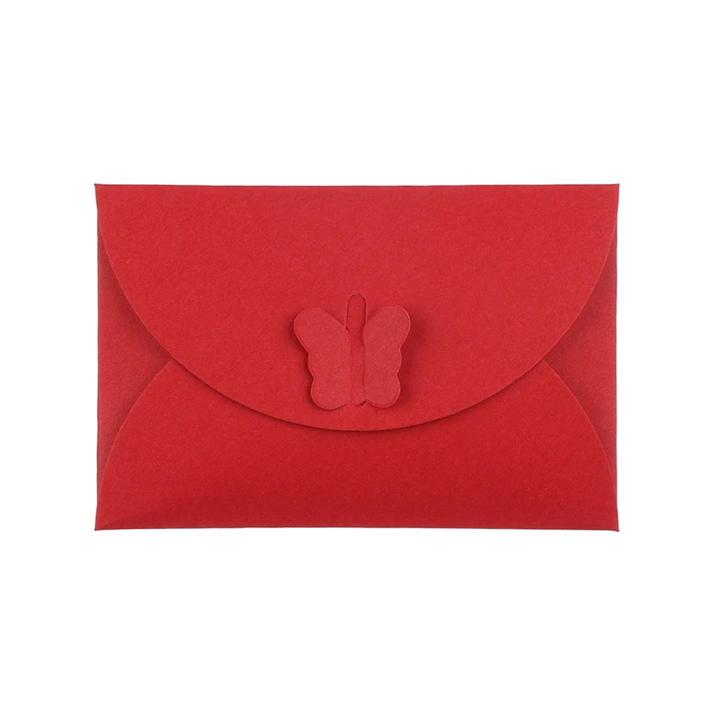 Light Red 5 шт конверт мешок крафт-бумага мини Цвет Бабочка Пряжка перламутровая бумага членская карта настраиваемые канцелярские принадлежности Школьные принадлежности - Цвет: Light Red