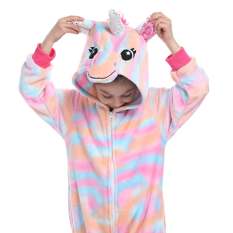 Kigurumi Anime Unicorn Pajamas For Children Animal Blanket Sleepers Baby Costume Boy Girl Panda Licorne Onesie Kids Jumpsuit
