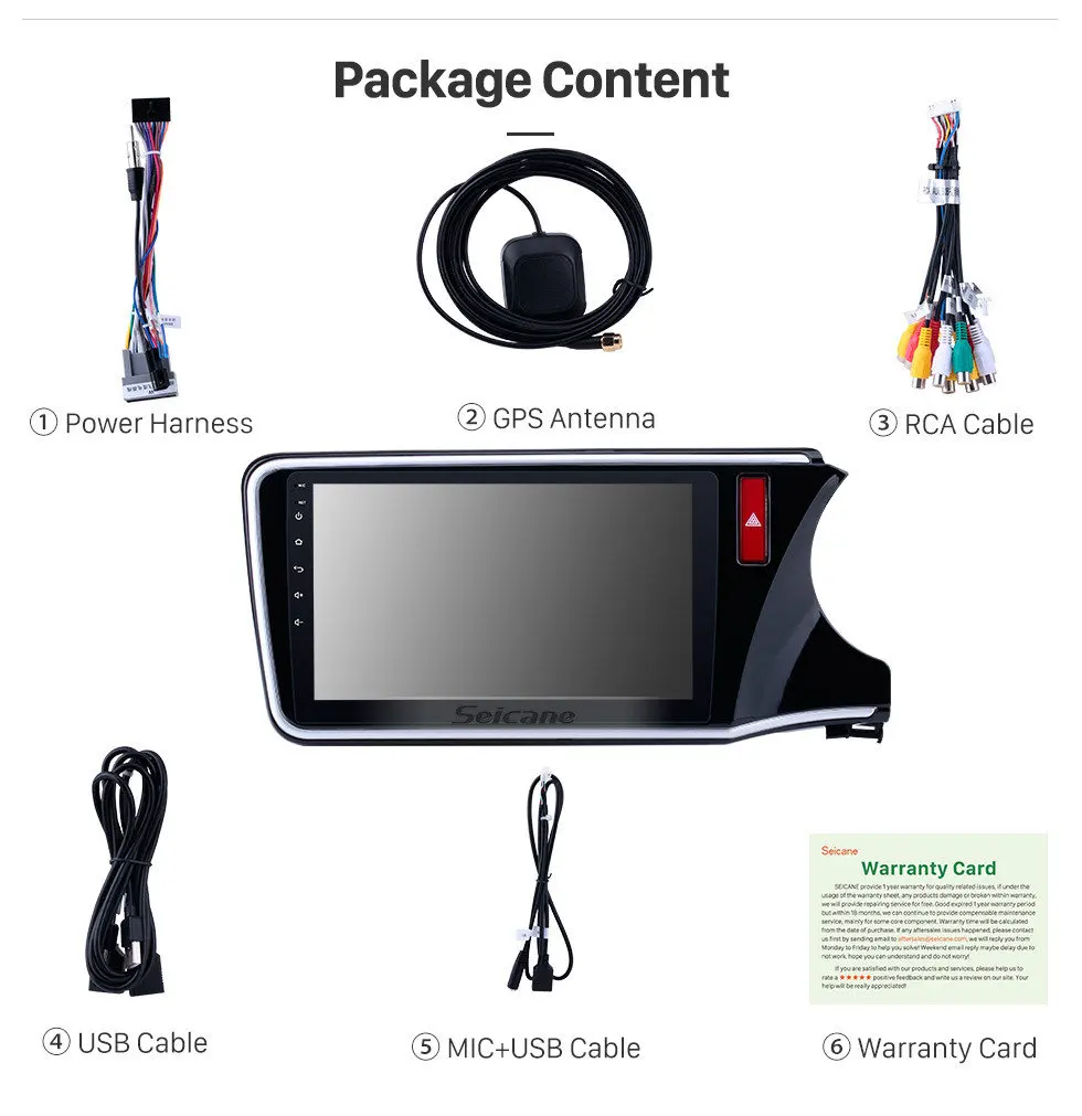 Top Seicane Android 9.0 Car Radio Multimedia for 2014 2015 2016 2017 HONDA CITY GPS Navi Unit Right Hand Driving Mirror Link 16