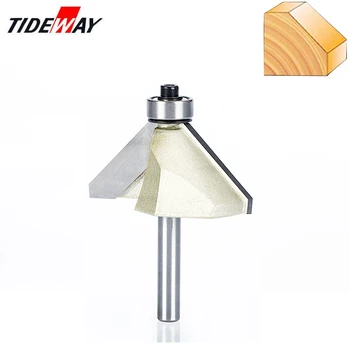 

Tideway 1/4" Shank Chamfer Cutter Router Bits for wood Horse Nose Bit 45 Deg CNC Woodworking Tools two Flute endmil