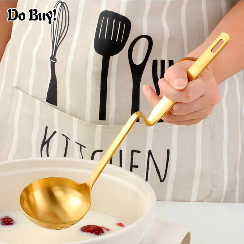 

Cooking Colander Skimmer Strainer Stainless Steel Wall Hanging Long Handle Soup Spoon Set Cookware Hot Pot Kitchen Accessories