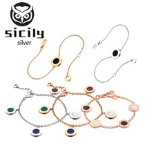 Fit bulgaria женский браслет из стерлингового серебра 925 пробы, высокое качество, оригинальная керамическая круглая форма, модное ювелирное изделие для пары, для свадьбы