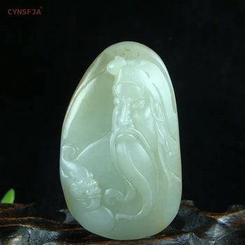 

New Arrivals Certified Natural Chinese Hetian Seed Jade Lucky Charms Guangong Jade Pendant High Quality Hand Carved Best Gifts