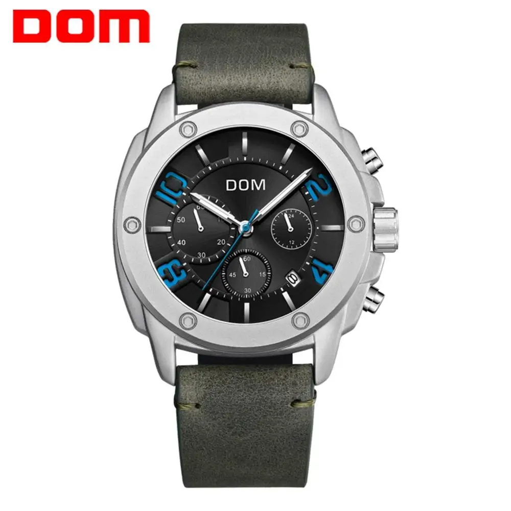 

2019 New Sports Men Watches Top Brand Luxury Chronograph Quartz Watch Men Waterproof Watch Clock Relogio Masculino DOM M-1229L