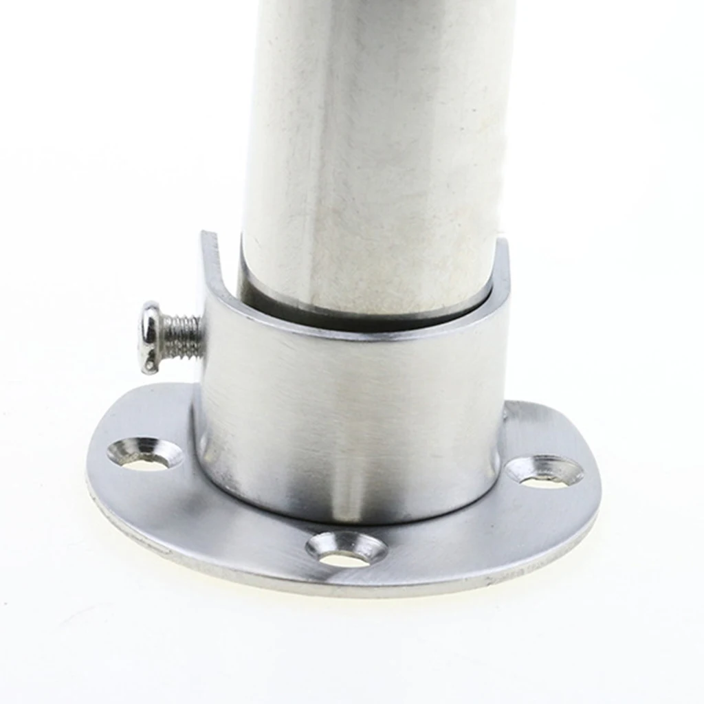 Stainless Steel Shower Curtain Closet Rod Bracket Support Holder U Shape Socket Brace Pole Supporter With Mounting Screws 2Pcs