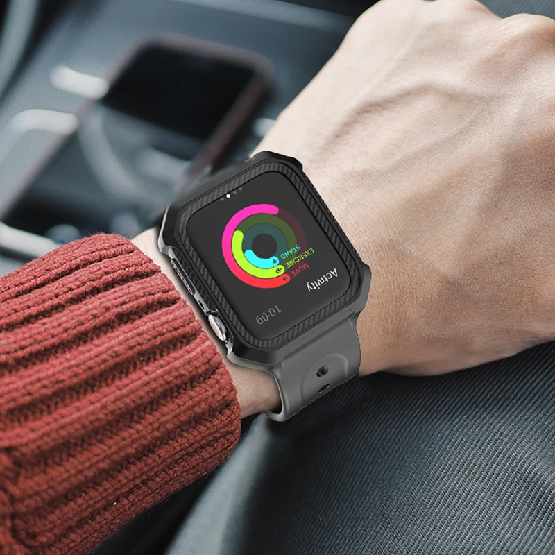 Мягкий силиконовый ремешок для Apple Watch band 44 мм 40 мм iwatch series 5 4 3 2 TPU чехол pulseira браслет 42 мм умные аксессуары петля
