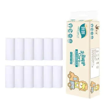 

12 Rolls Paper Home Household 4 Layers Bath No Core Soft Toilet Paper X7YB