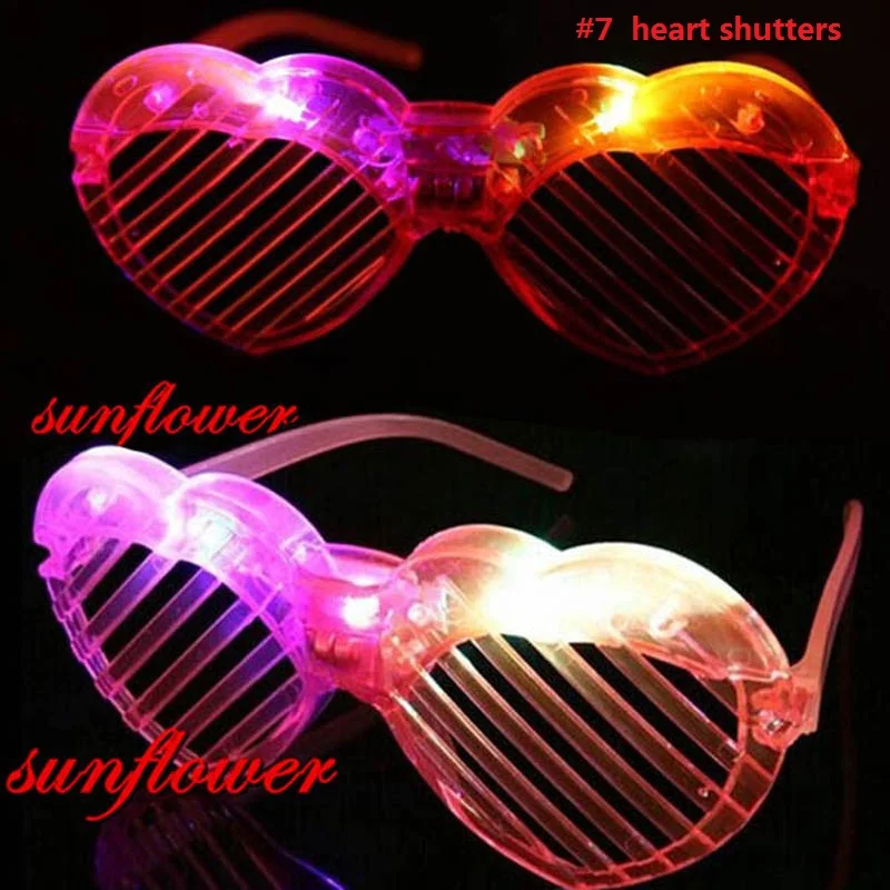 7 heart shutters Светодиодный светильник, светящиеся очки, светящиеся очки, маска для глаз, мигающие светящиеся очки для свадьбы, карнавала, танцев, бара, вечерние, игрушки, navidad - Цвет: 7 heart shutters