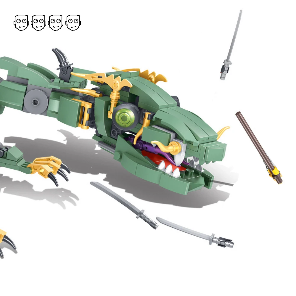 Продажа Летающий зеленый ниндзя Дракон Mecha совместимый Ninjagoes 70612 набор миньфиг фигурки DIY строительные блоки игрушки для детей Подарки для мальчиков