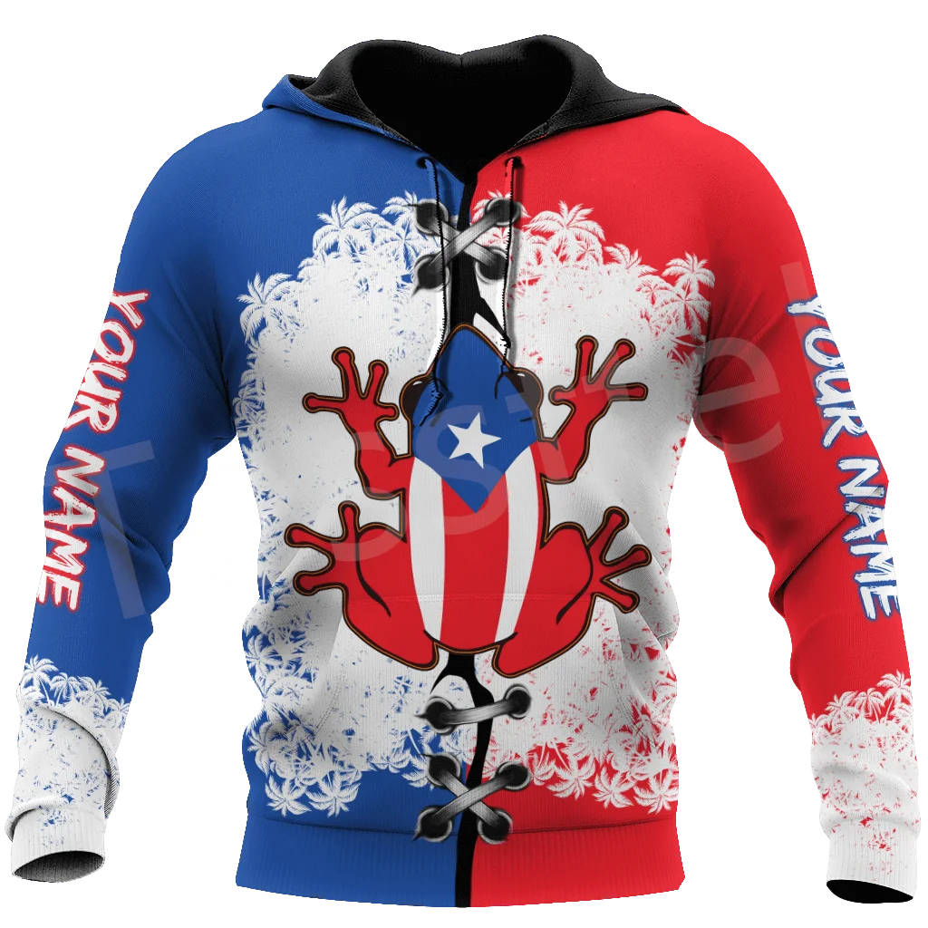 Tessffel Newest Country Flag Puerto Rico Caribbean Sea Camo Tattoo Harajuku Tracksuit 3DPrint Men/Women Funny Casual Hoodies B-4