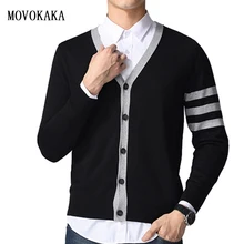 New Fashion Brand Sweater For Mens stripe Cardigan Slim Fit Sweater Knitwear Warm Autumn Winter Korean Style Casual Clothing Men