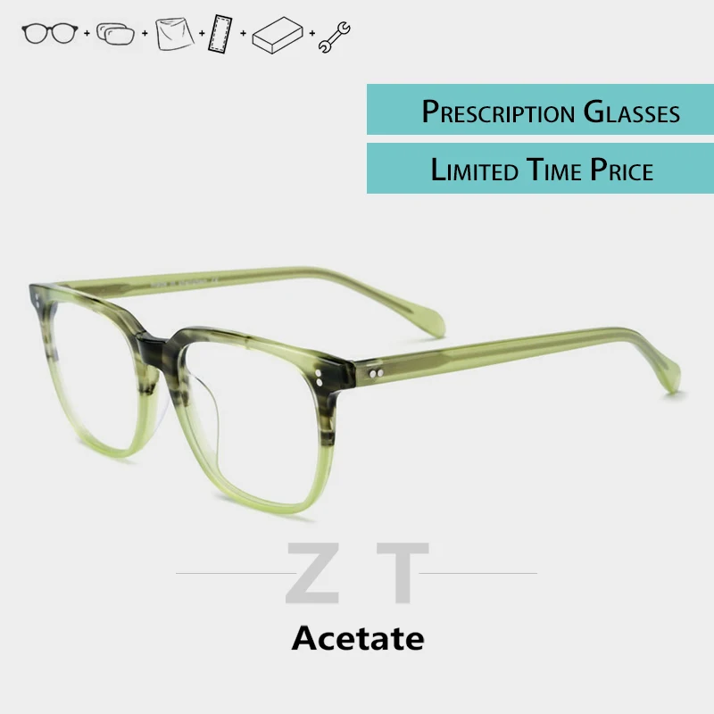 

Prescription Progressive Glasses Men Acetate Transparent Square Eyeglass Designer Brand Women Myopia Tag Eyewear