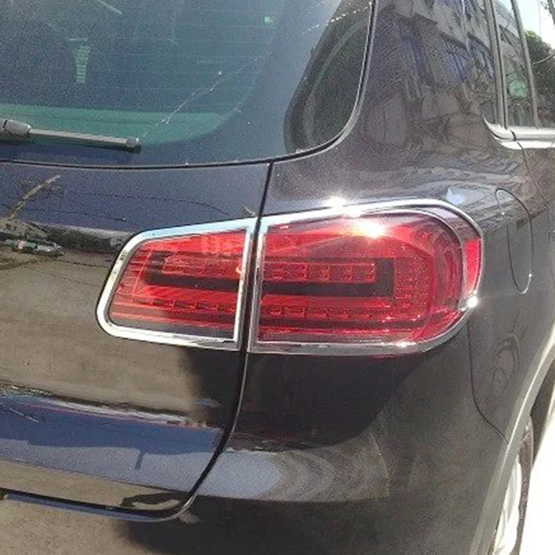 Для Volkswagen Tiguan 2010-2012 2013 ABS хромированный задний головной светильник, накладка на задний светильник, защитная рамка, аксессуары для стайлинга автомобилей