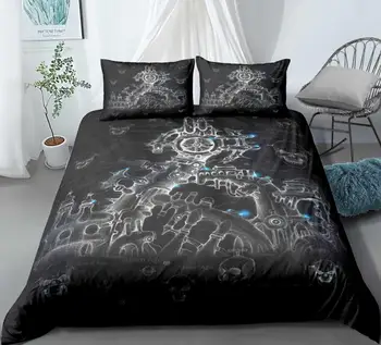 

The Age of Steam Bedding Set Bedroom Decor Doona Black Background Quilt Cover Hypoallergenic 1PC Duvet Cover with Pillowcase