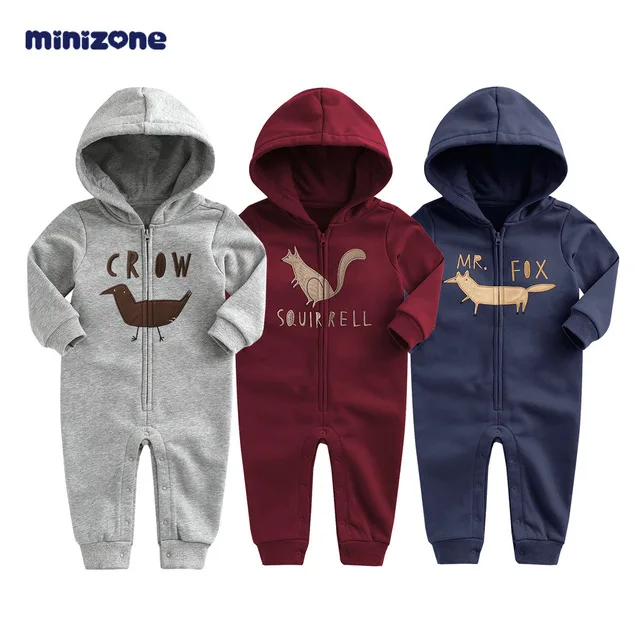 

Baby Rompers hooded thick Newborn One-Pieces boys girls Infant Toddler Clothing Fall Spring Long Sleeves Clothes New born 3M-24M