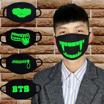 

CINESSD Cotton Fashion Glowing Luminous Masks New 2020 Personality Teeth Reflective Mask Men/Women Breathable Dust Casual Mask