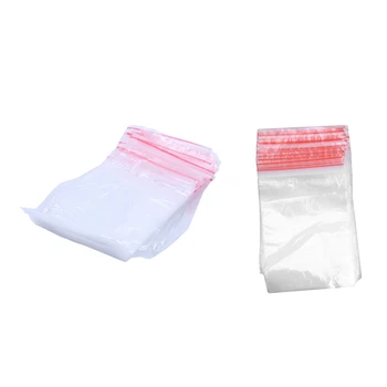 

200 Pcs Transparent Plastic Seal Zip Closure Zip Closed Bag , 100 Pcs 7x11Cm & 100 Pcs 12x8Cm