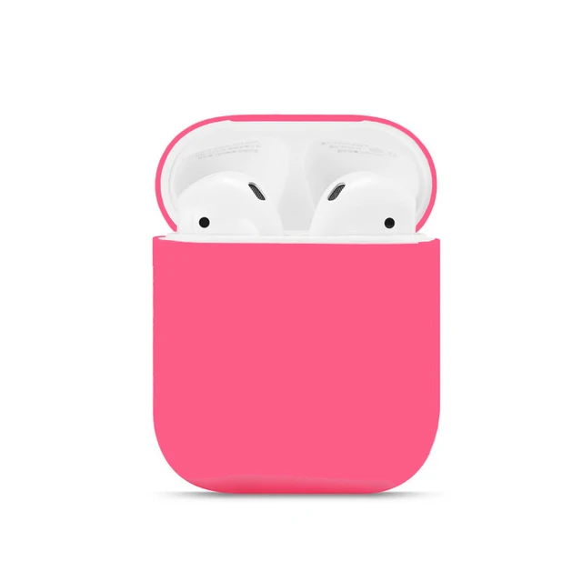 Soft Silicone Cases For Apple Airpods 1/2 Protective Bluetooth Wireless Earphone Cover For Apple Air Pods Charging Box Bags Rose red