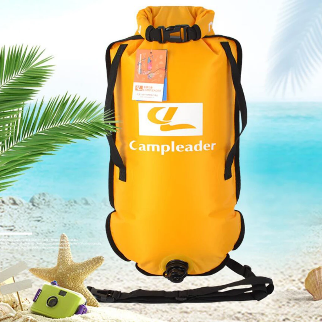 

Swiming Buoy Flotation Device with Waterproof Dry Bag Stuff Sack and Adjustable Waist Belt for Open Water Swimming Kayaking