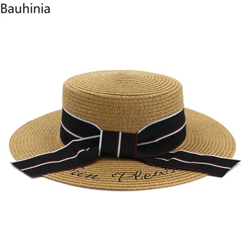 

Bauhinia Summer Bohemia Style Women's Straw Hat With Wide Brim Sun Hat Fashion Beautiful Bow Beach Hat