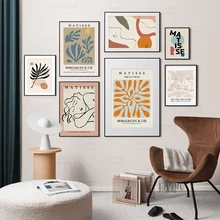 

Trendy Abstract Canvas Painting Matisse Drawing Line Plant Leaves Wall Art HD Posters and Prints for Living Room Home Decoration