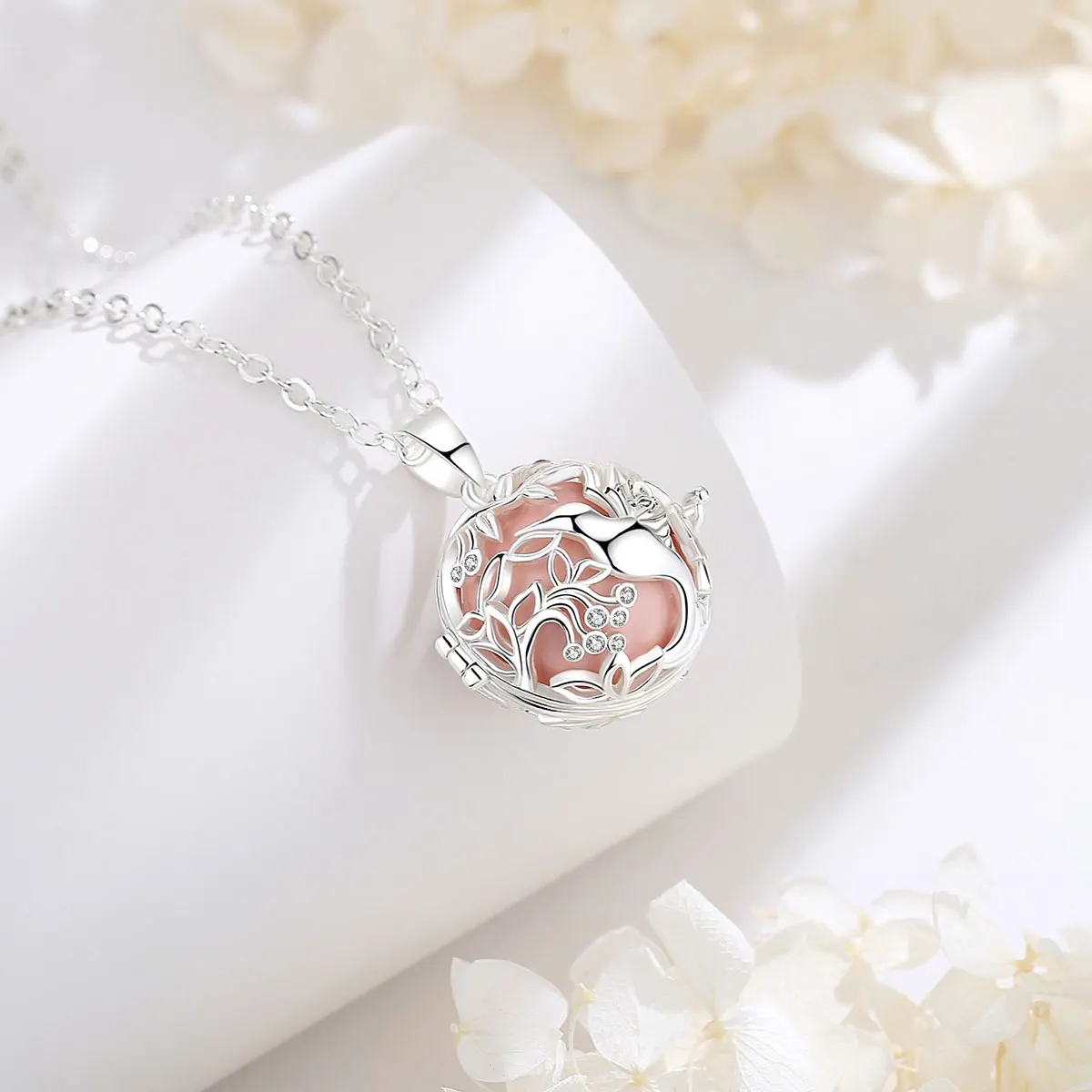 Eudora new 18mm Bird Crystal Cage Pregnancy Chime Bola Ball Pendant Necklace Baby Pregnancy Ladies Jewelry K477N18 2