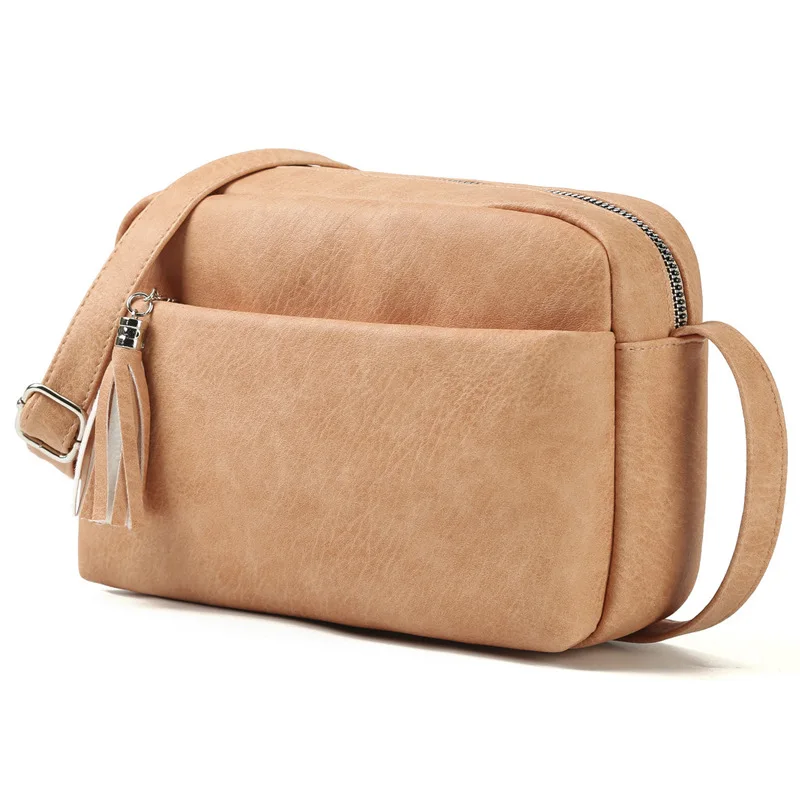 Модная женская сумка через плечо из искусственной кожи одноцветная брендовая