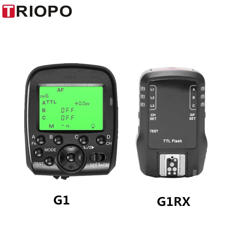 TRIOPO G1/G1RX двойной TTL Беспроводной триггер с Широкоэкранный ЖК дисплей Дисплей 1/8000s