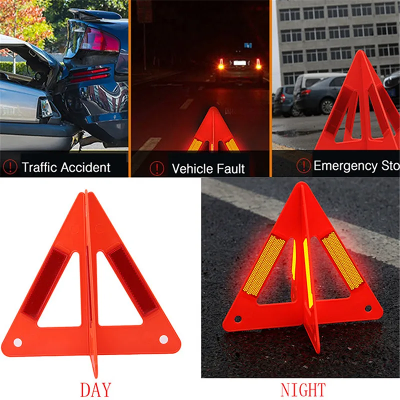 Vikenar Warning Triangle Car,Foldable Car Emergency Breakdown Reflective Warning Safety Road Stop Sign Triangle 